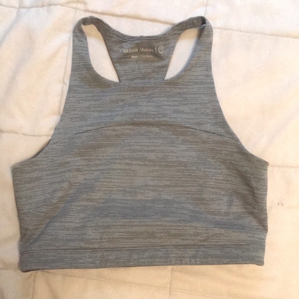 Outdoor voices - Light gray move free crop top sports bra